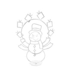 Animated LED Snowball Fight Light | Decoración navideña exterior con muñeco de nieve y pingüino