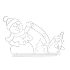 Animated LED Snowball Fight Light | Decoración navideña exterior con muñeco de nieve y pingüino