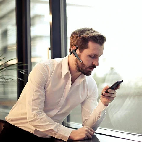 Auricular manos libres inalámbrico Bluetooth 5.1 con doble micrófono para camionero con cancelación de ruido