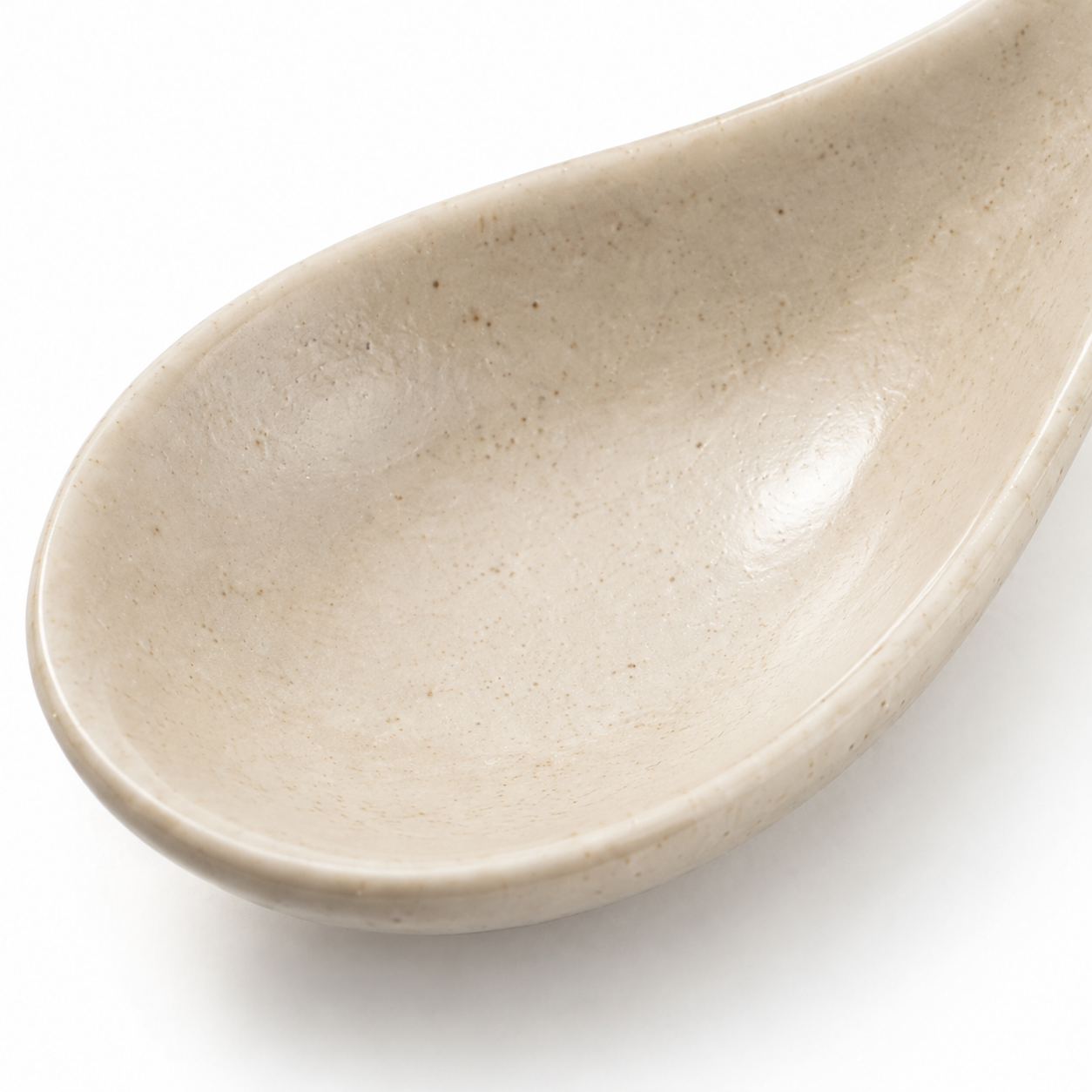 Cuchara de cerámica resistente color beige