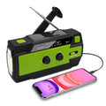Baliza de radio de emergencia con dinamo manual, panel solar, radio AM/FM y linterna LED