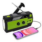 Baliza de radio de emergencia con dinamo manual, panel solar, radio AM/FM y linterna LED