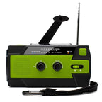 Baliza de radio de emergencia con dinamo manual, panel solar, radio AM/FM y linterna LED