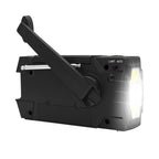 Baliza de radio de emergencia con dinamo manual, panel solar, radio AM/FM y linterna LED