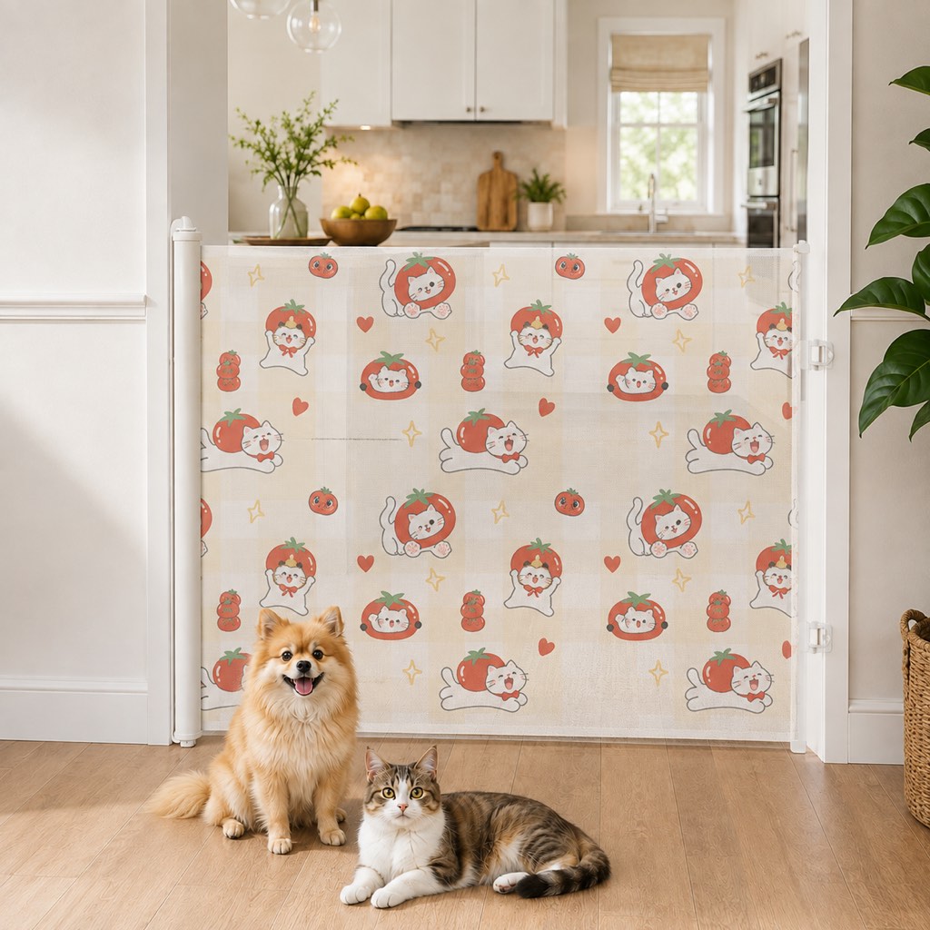barrera extensible para mascotas sin taladrar para puertas, cocinas y escaleras - Mantén a gatos y perros alejados de zo