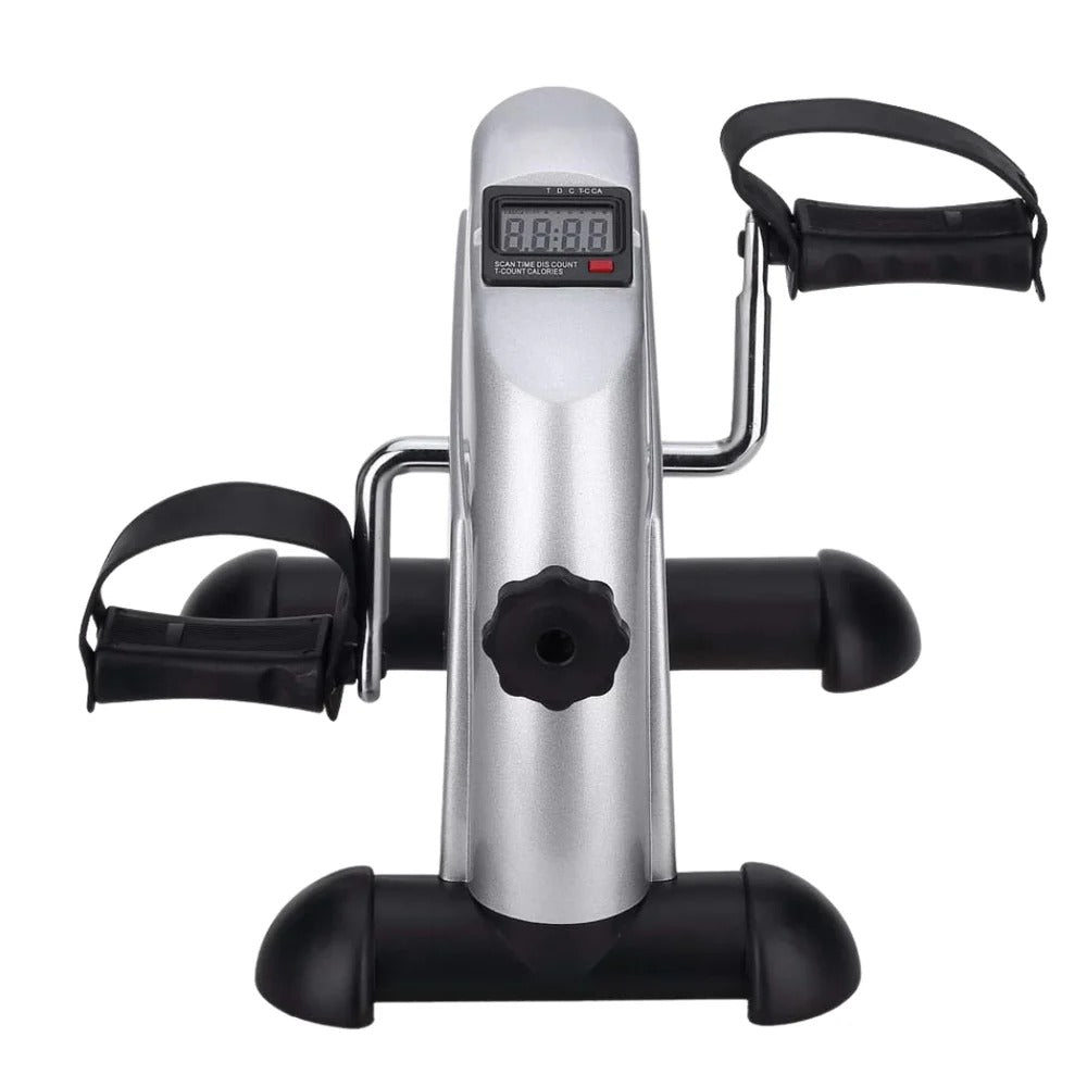 Bicicleta estática portátil de pedales para debajo del escritorio con resistencia ajustable y pantalla LCD