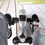 Bicicleta estática portátil de pedales para debajo del escritorio con resistencia ajustable y pantalla LCD