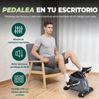 Bicicleta estática portátil de pedales para debajo del escritorio con resistencia ajustable y pantalla LCD