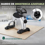 Bicicleta estática portátil de pedales para debajo del escritorio con resistencia ajustable y pantalla LCD