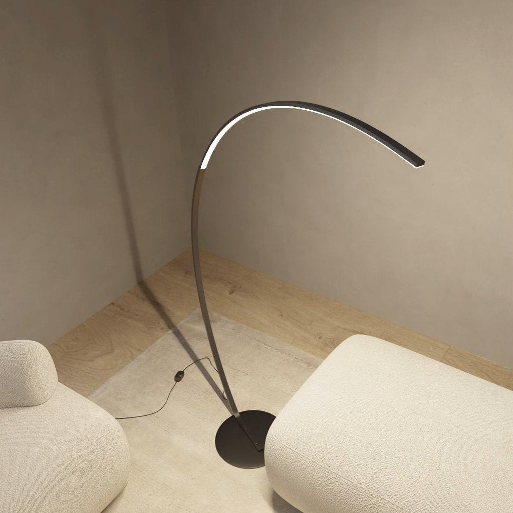 Lámpara de pie LED moderna con arco | Diseño minimalista con controles inteligentes