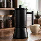 Percolador de café expreso RVS negro 200-500 ml Cafetera compatible con cafetera italiana Mokka Pot Thuis Kantoor