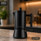 Percolador de café expreso RVS negro 200-500 ml Cafetera compatible con cafetera italiana Mokka Pot Thuis Kantoor