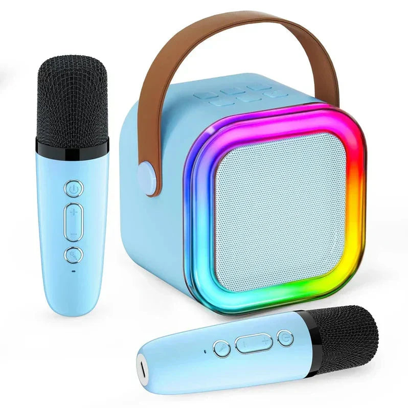 Set de karaoke: micrófonos inalámbricos con altavoz Bluetooth portátil