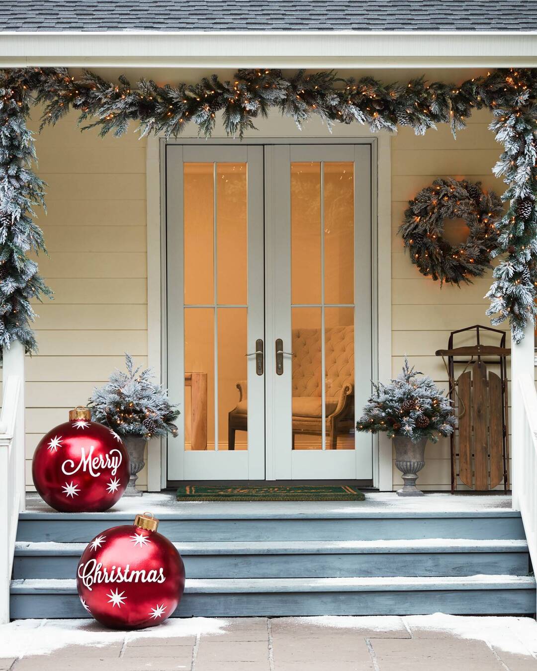 Bola decorativa inflable de Navidad para exterior de PVC