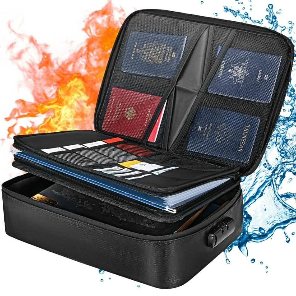 Bolsa ignífuga e impermeable para documentos y dinero en efectivo
