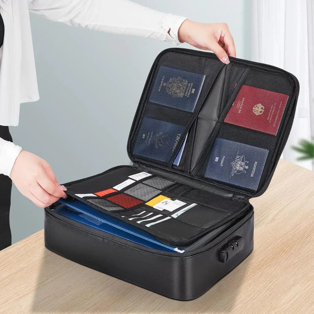 Bolsa ignífuga e impermeable para documentos y dinero en efectivo