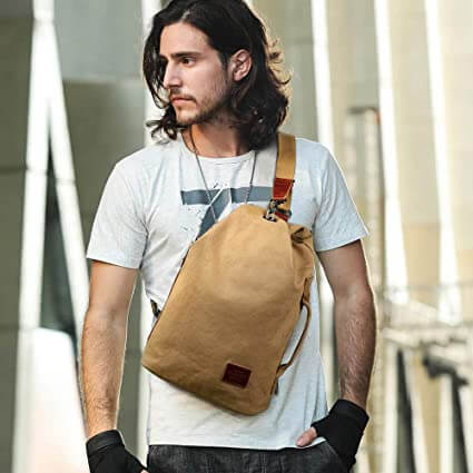 Bolso bandolera de lona impermeable con bolsillo antirrobo – MultiWear