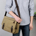 Bolso bandolera tipo mensajero de lona para hombre