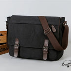 Bolso bandolera tipo mensajero de lona para hombre