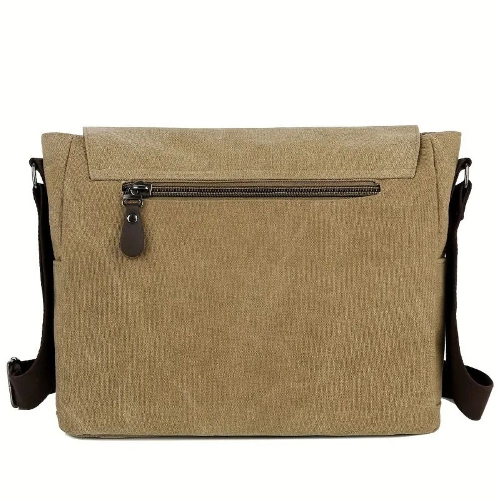 Bolso bandolera tipo mensajero de lona para hombre