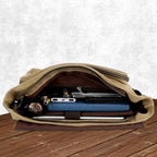 Bolso bandolera tipo mensajero de lona para hombre