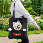 Bolso transportín para gatos con la cabeza al exterior para paseos y visitas al veterinario - Bolsa ligera de lona para 