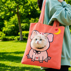 Bolso transportín para gatos con la cabeza al exterior para paseos y visitas al veterinario - Bolsa ligera de lona para 