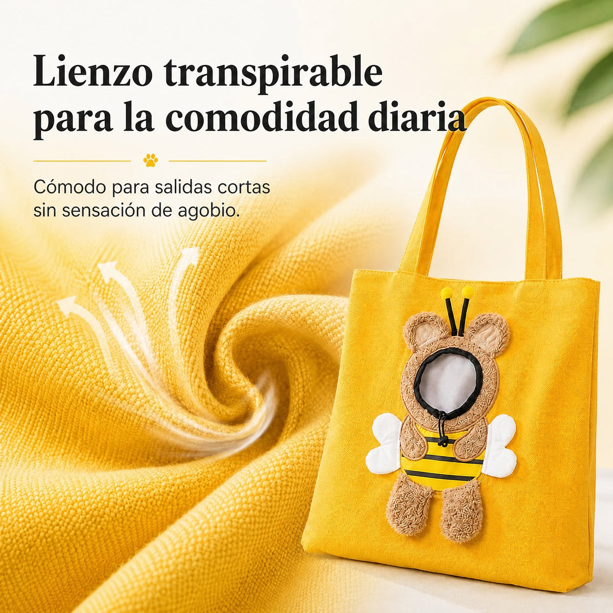 Bolso transportín para gatos con la cabeza al exterior para paseos y visitas al veterinario - Bolsa ligera de lona para 