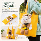 Bolso transportín para gatos con la cabeza al exterior para paseos y visitas al veterinario - Bolsa ligera de lona para 