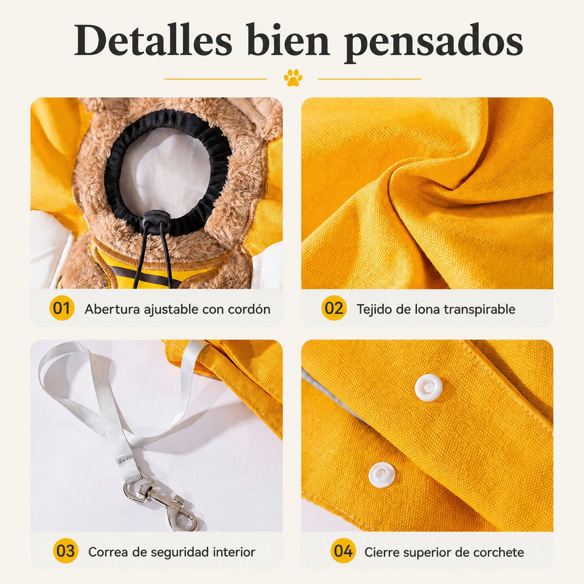 Bolso transportín para gatos con la cabeza al exterior para paseos y visitas al veterinario - Bolsa ligera de lona para 