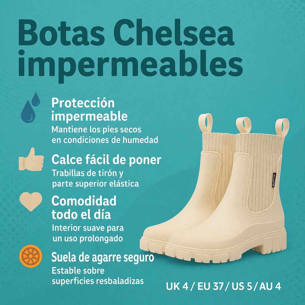 Botines Chelsea de mujer con suela de agarre para exterior