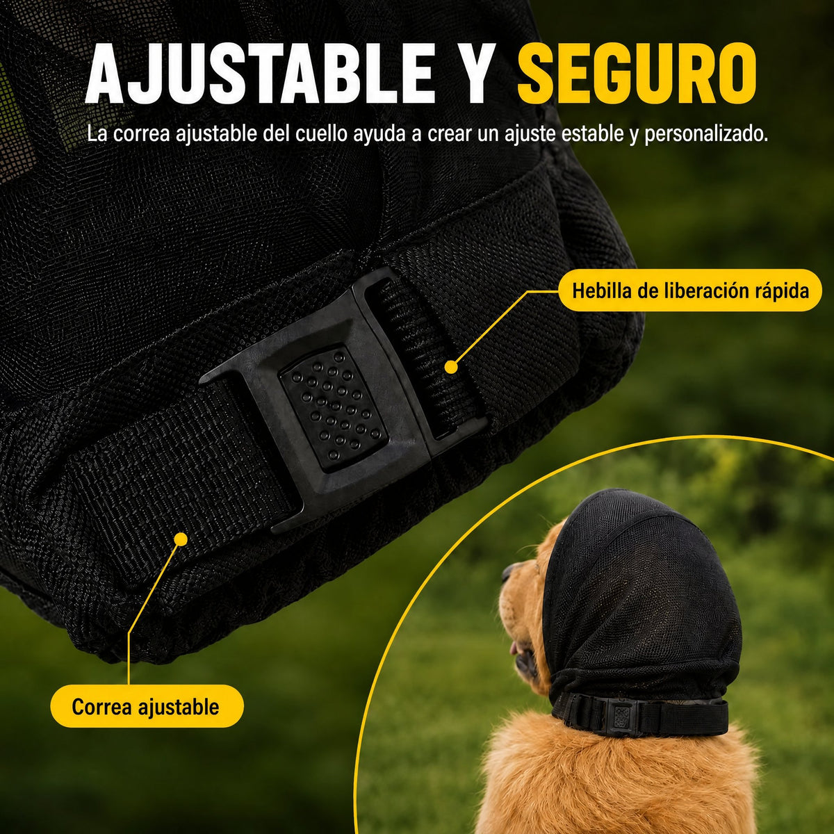 Bozal para perro transpirable anti-hurgar de para paseos - Capucha de malla que ayuda a bloquear restos de comida y basu