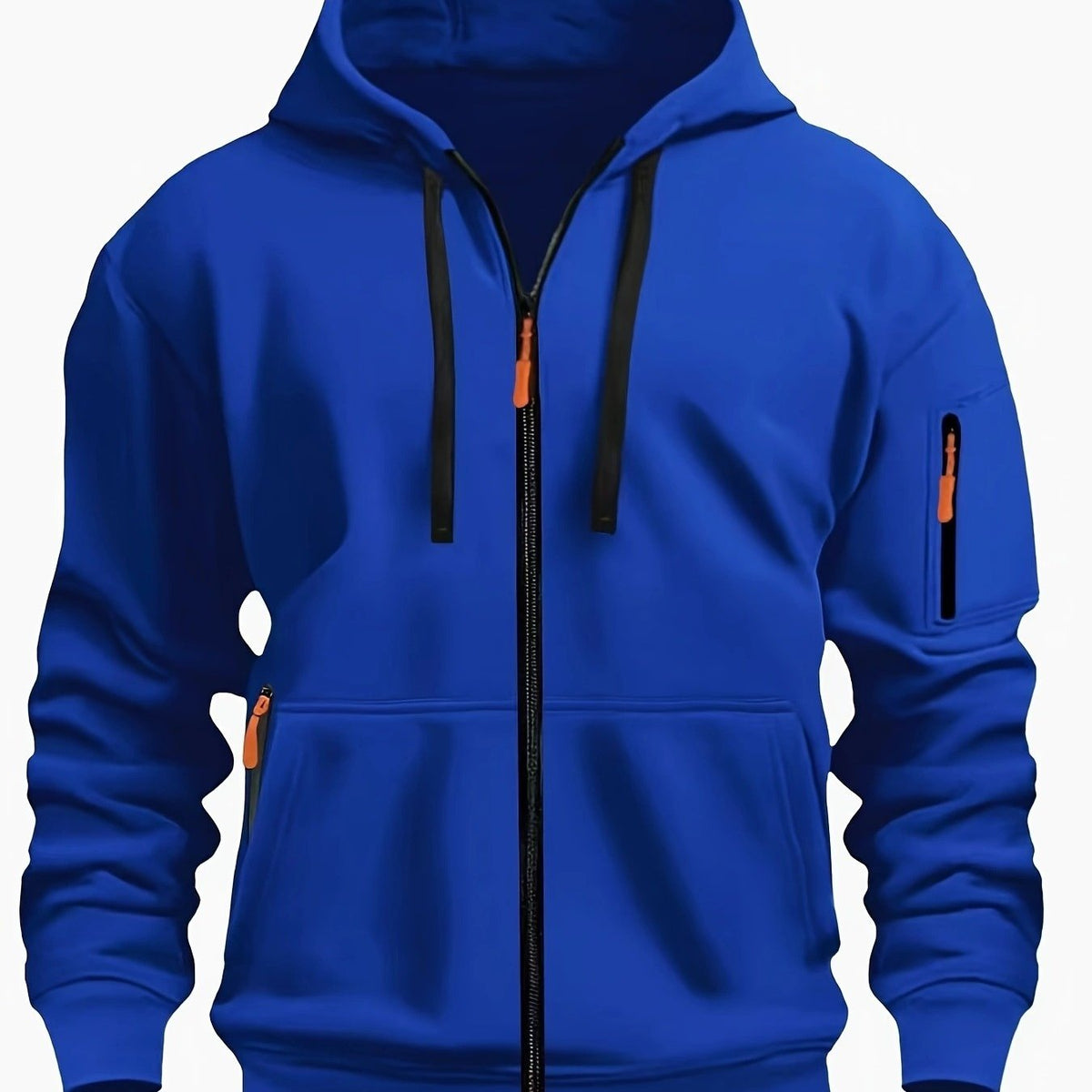 Sudadera con capucha y cremallera para hombre – Sudadera informal para exteriores