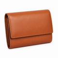 Cartera de cuero marrón vista frontal