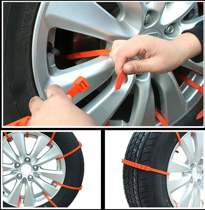 Cadenas antideslizantes reutilizables para coche contra la nieve