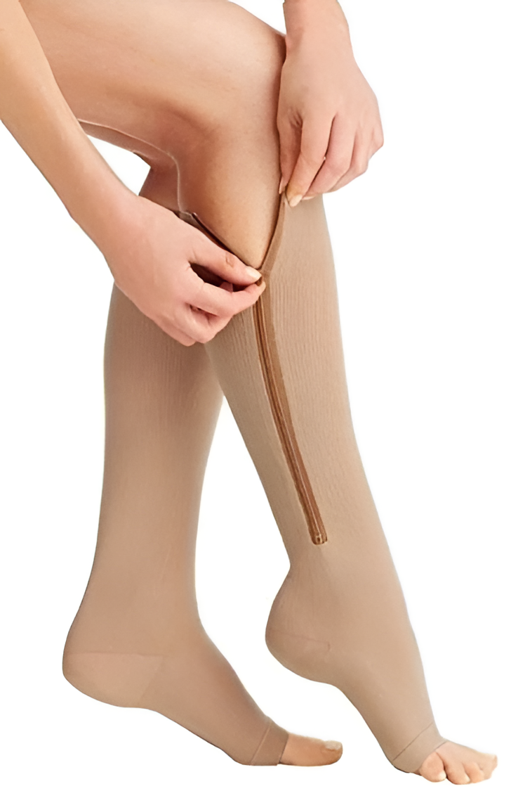 Calcetines de compresión con cremallera Medias de soporte 20-30 mmHg