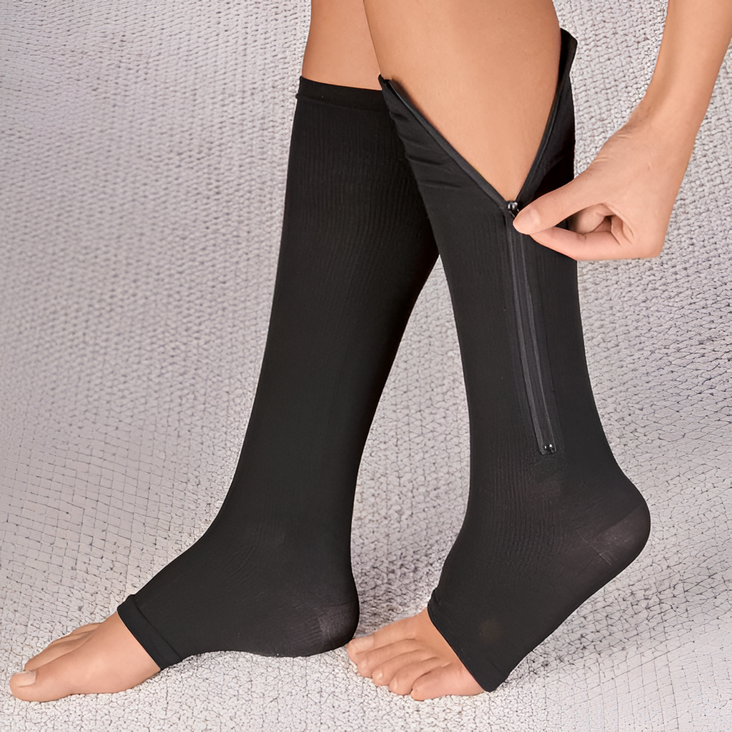 Calcetines de compresión con cremallera Medias de soporte 20-30 mmHg