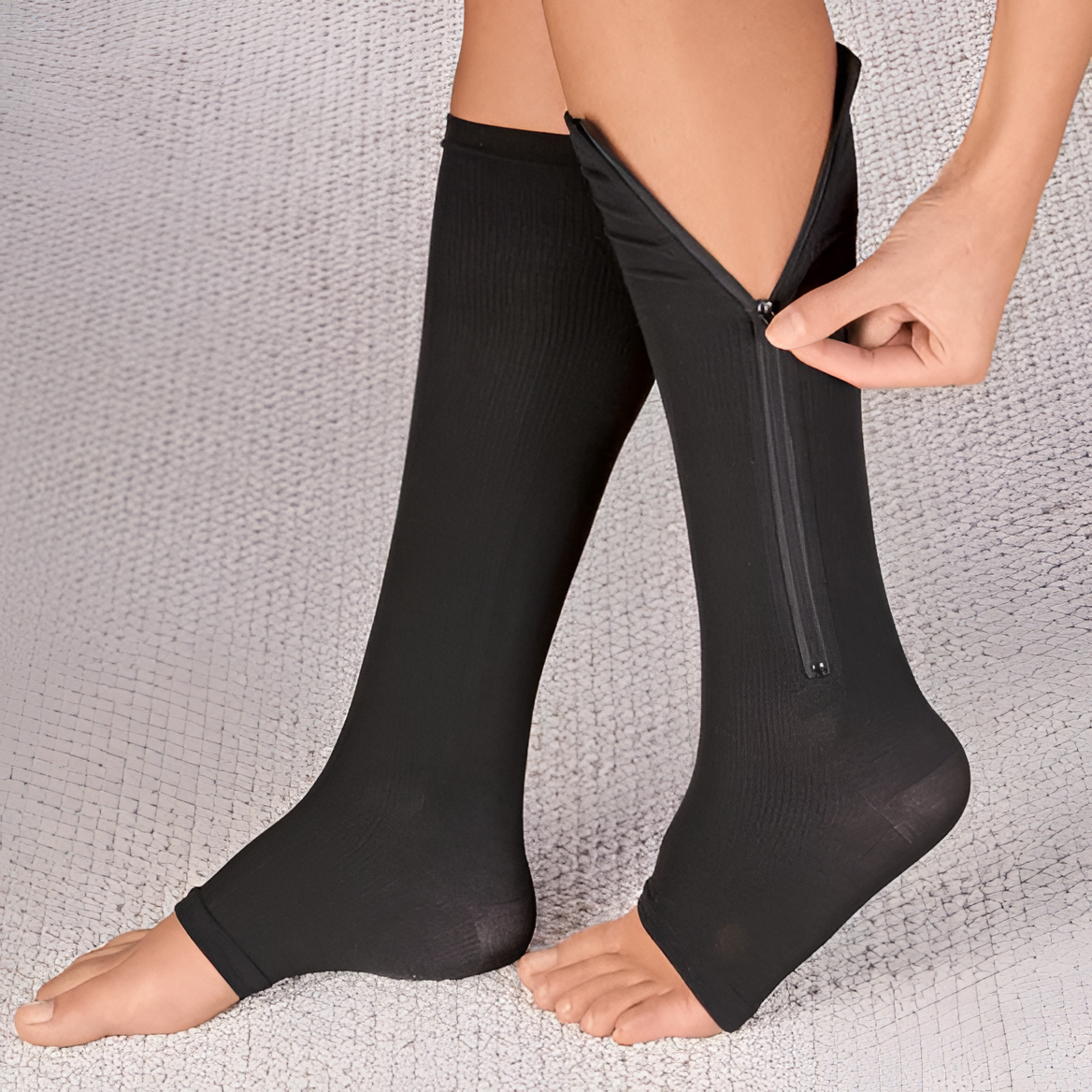 Calcetines de compresión con cremallera Medias de soporte 20-30 mmHg