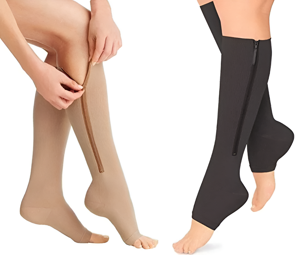 Calcetines de compresión con cremallera Medias de soporte 20-30 mmHg