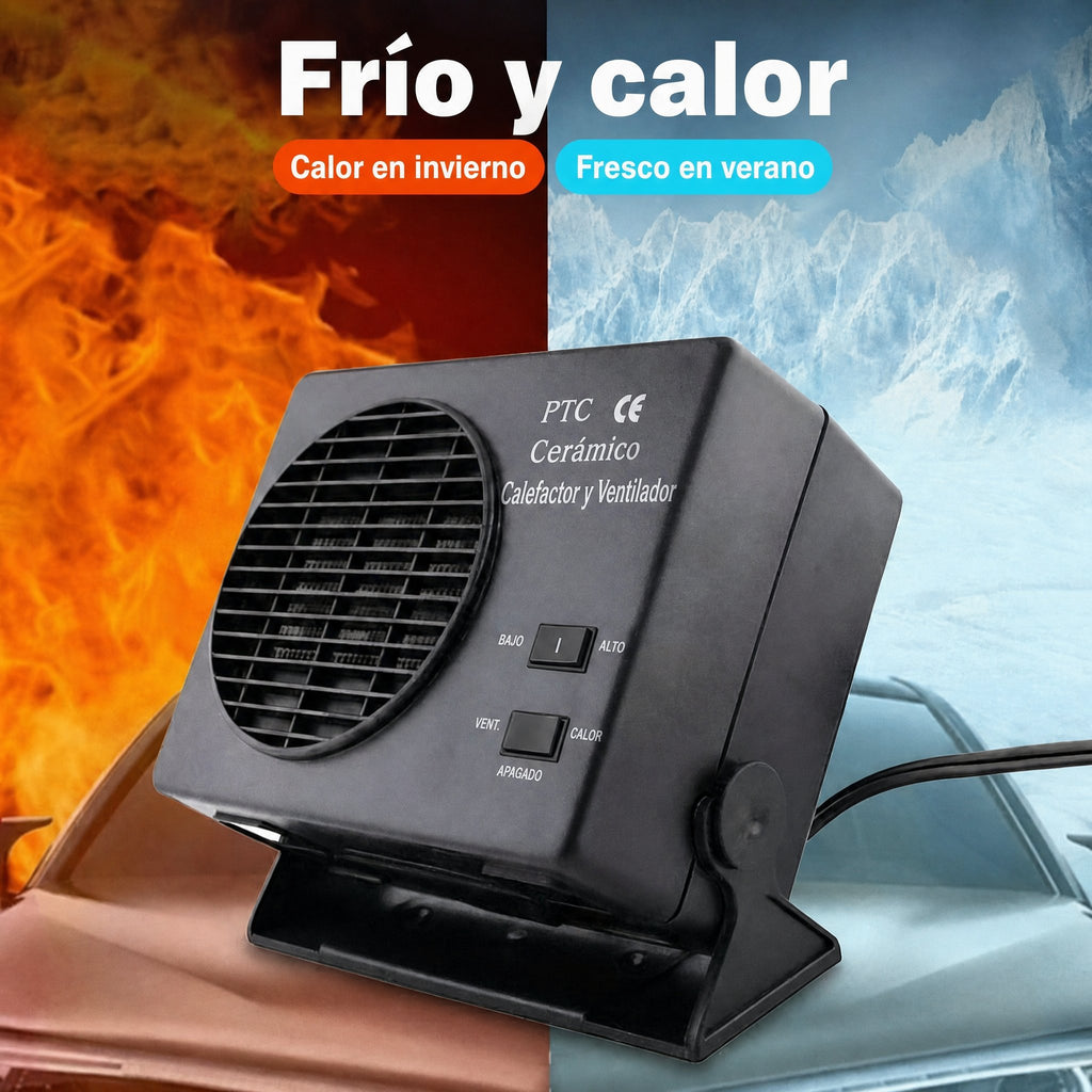 Calefactor cerámico para coche 12V | 150W-300W | Desescarchador portátil con termostato automático