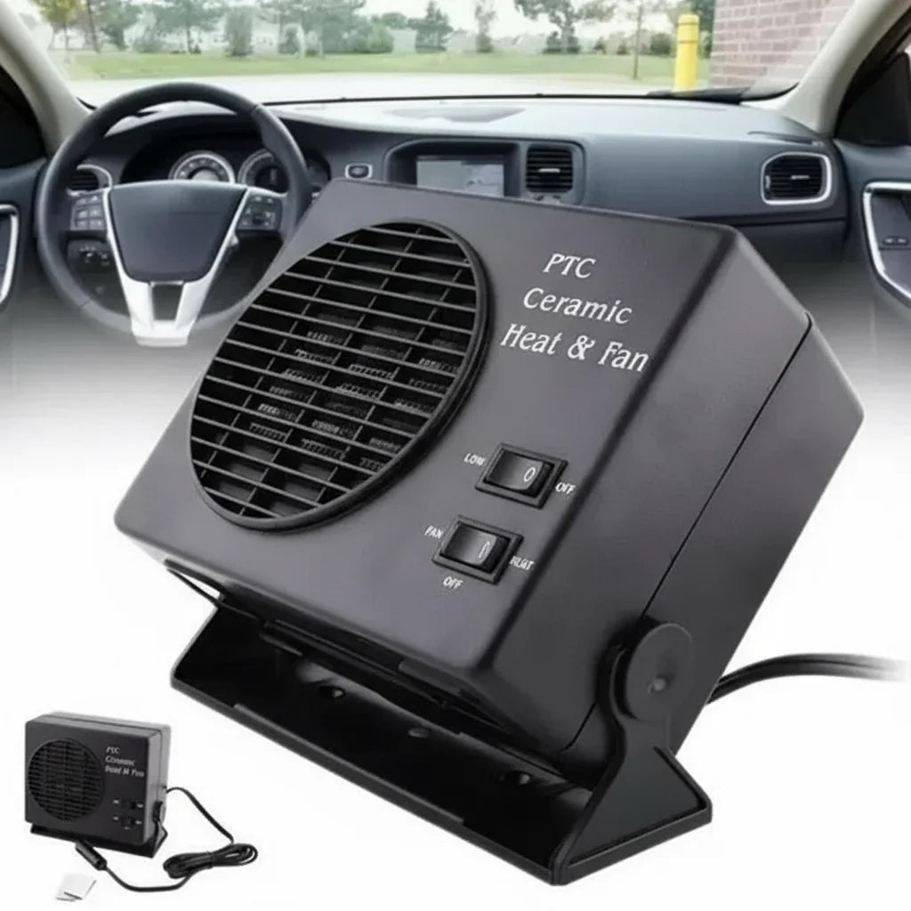 Calefactor cerámico para coche 12V | 150W-300W | Desescarchador portátil con termostato automático