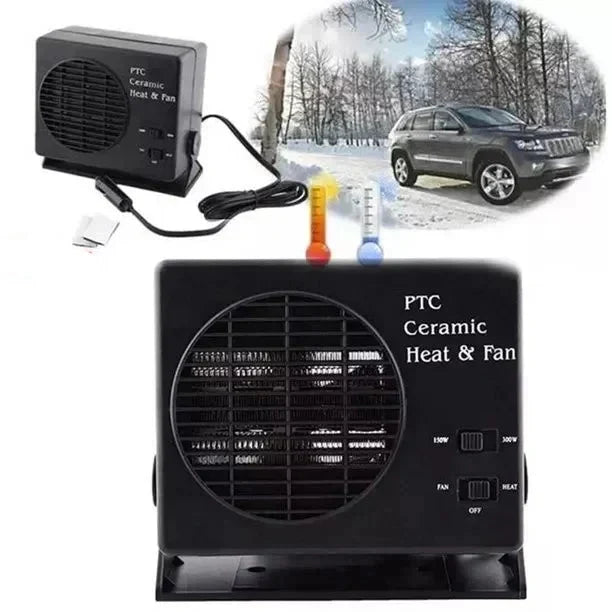 Calefactor cerámico para coche 12V | 150W-300W | Desescarchador portátil con termostato automático