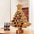 Calendario de Adviento navideño en forma de árbol | Soporte de madera para cerveza y vino | Reutilizable de madera de ab