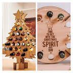 Calendario de Adviento navideño en forma de árbol | Soporte de madera para cerveza y vino | Reutilizable de madera de ab