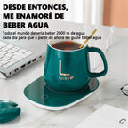 Calentador inteligente de taza de cerámica Posavasos calefactor Termostato eléctrico para calentar café Juego de taza pa