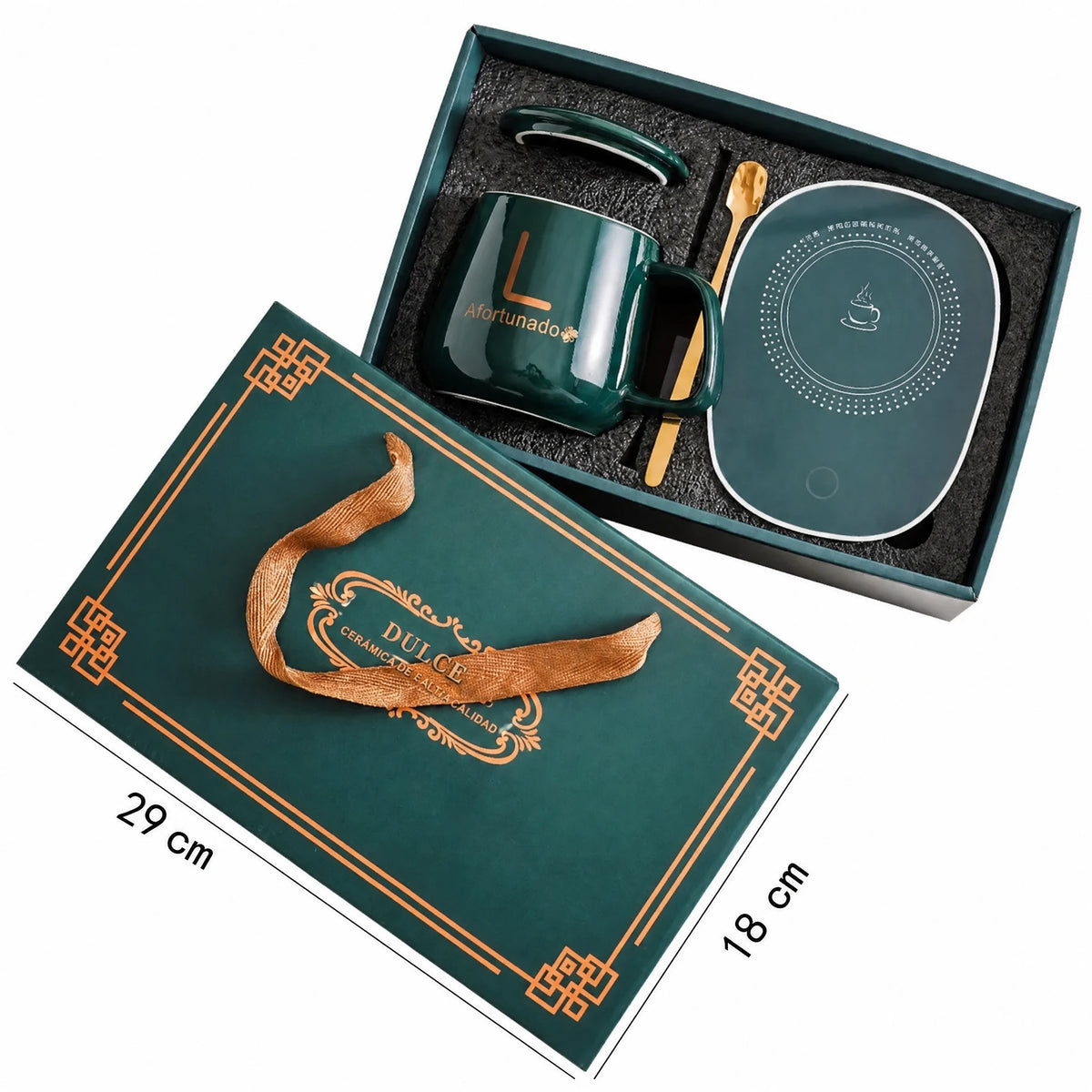 Calentador inteligente de taza de cerámica Posavasos calefactor Termostato eléctrico para calentar café Juego de taza pa