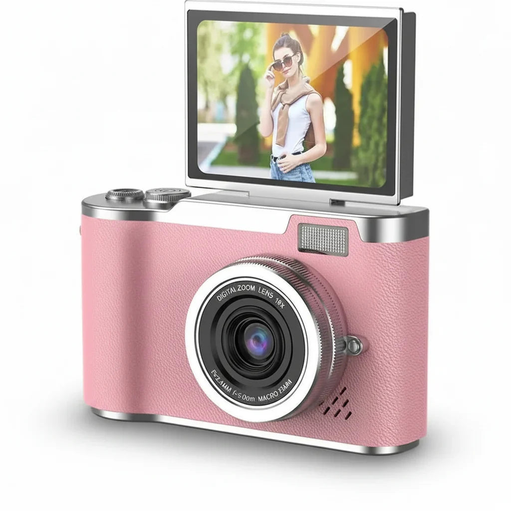 Cámara digital 4K con pantalla abatible 48 MP zoom 8X compacta para foto y vídeo