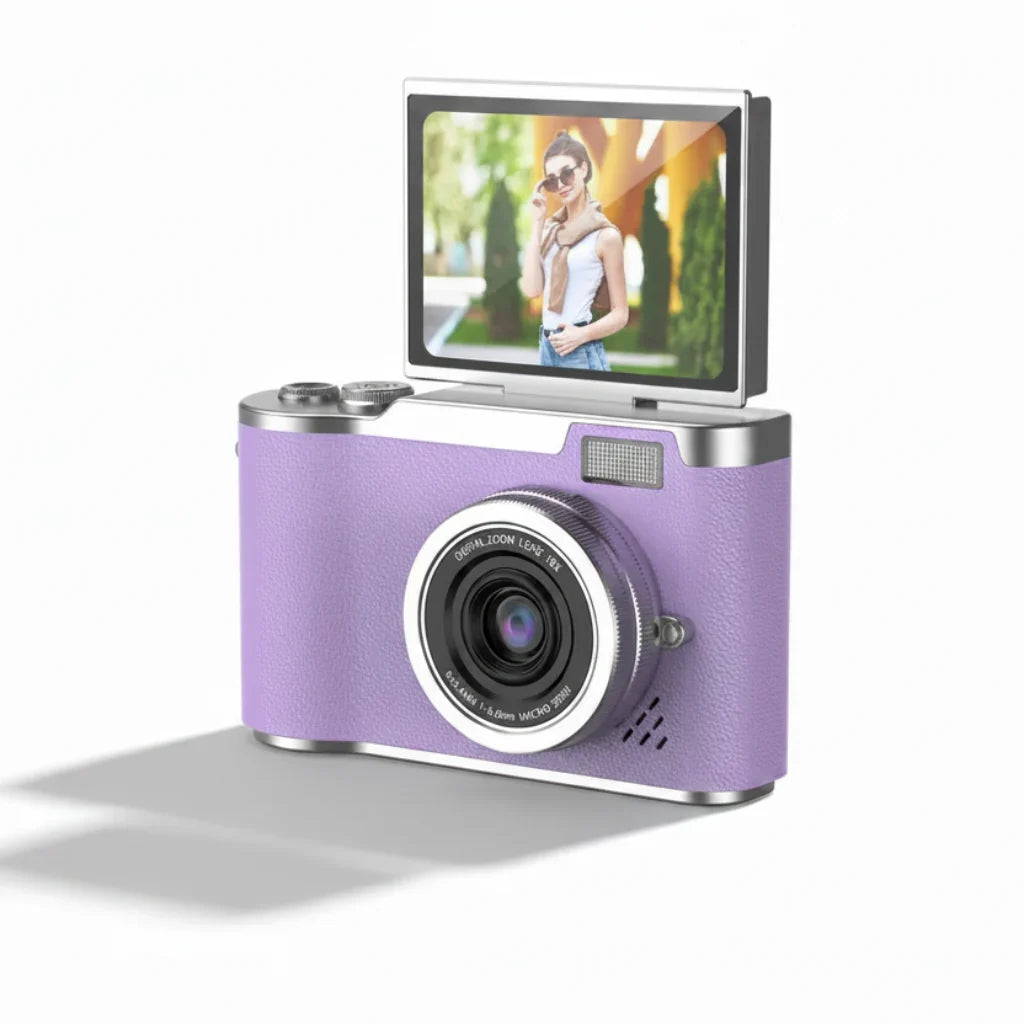 Cámara digital 4K con pantalla abatible 48 MP zoom 8X compacta para foto y vídeo