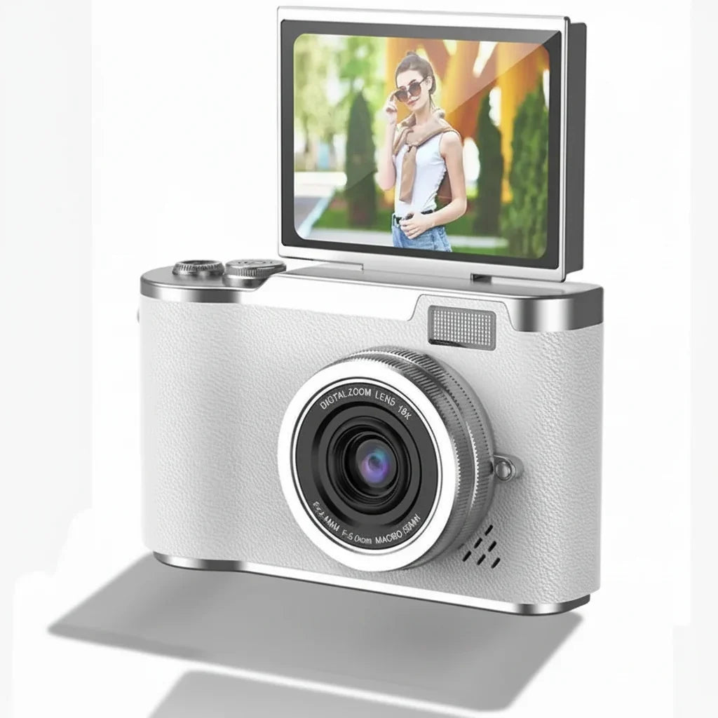 Cámara digital 4K con pantalla abatible 48 MP zoom 8X compacta para foto y vídeo