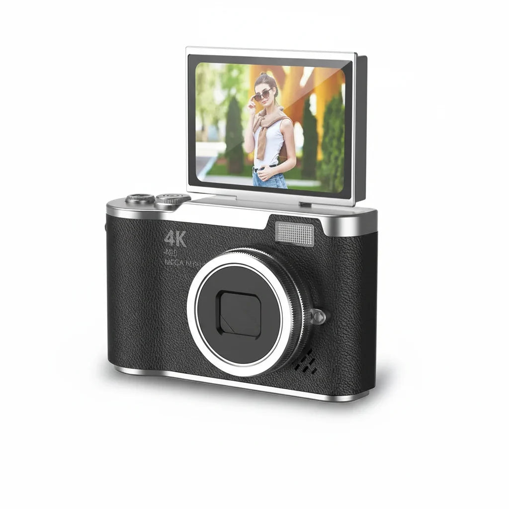 Cámara digital 4K con pantalla abatible 48 MP zoom 8X compacta para foto y vídeo